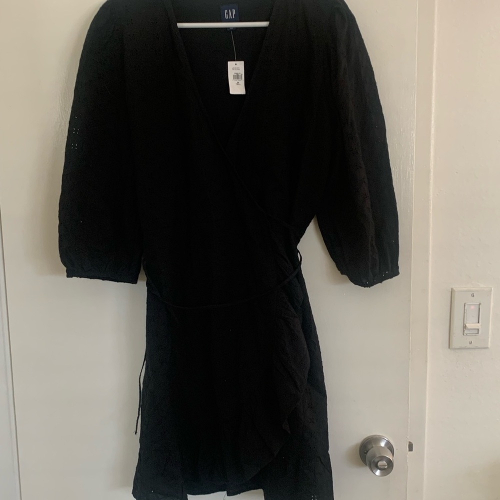 NWT Gap Black Mini Eyelet Dress